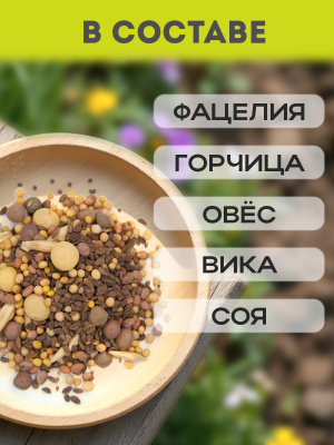 Смесь осенняя для огорода и теплицы (сидераты), семена 500 гр.